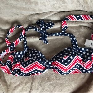 American Flag pride Push Up pin Ip Girl Bikini Top